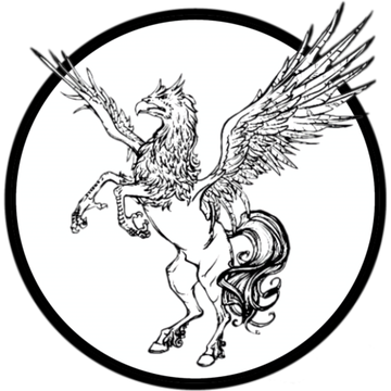 Emblem of the Empire of Hrossagrið: a rearing hippogriff within a roundel